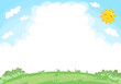 Cute nature landscape vector suitable for kids background and illustration with copy space.