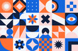 Bauhaus geometric forms. Modern banner made of simple geometric blocks. Vector illustration.