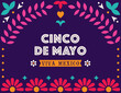 Festive banner for Cinco de Mayo - federal holiday in Mexico. Vector design with decorative folk art elements.