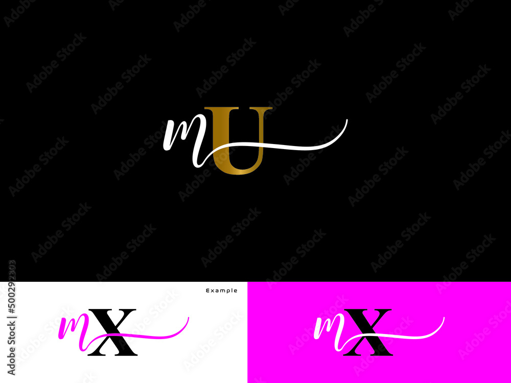 Fashion MU Logo Icon, Typography Mu um Signature Letter Logo Image ...