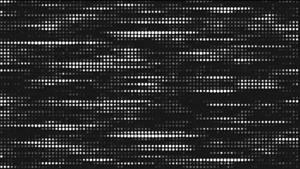 Poster - animated halftone mosaic background. movement strips of circles, dots. glow of particles. television