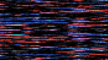 Poster - Animated mosaic background. Movement strips square. Glow particles. Television interference, noise. Moving digital energy lines. Fire and ice. Living maze. Business, computer games, website. 4k