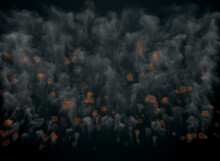 3d Render, Crazy Fire With Smoke, God, Evil, Hell