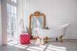 Designed freestanding bathtub in luxury modern bathroom