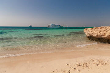 Wall Mural - Egypt. Woman in Mahmya beach