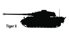 Tiger Tank. Tank Icon. Vector Illustration. Tiger German Tank. Tank Silhouette