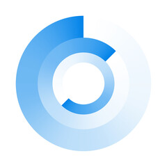 Leinwandbilder - Circle preloader, buffer shape. Circular progress bar. Meter, guage and indicator icon with transparency