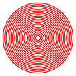 Concentric radial circles, rings design element icon