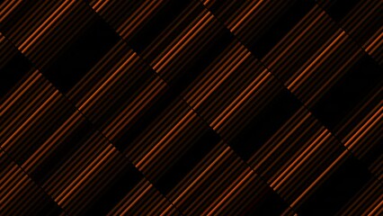 Poster - Retro background with moving lines in stripes. Motion. Moving luminous dashes in diagonal stripes on black background. Background with moving glowing lines in retro style with noise