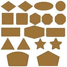 Leather Patch Icon Vector Set. Leather Pattern Illustration Sign Collection. Hat Patch Symbol Or Logo.