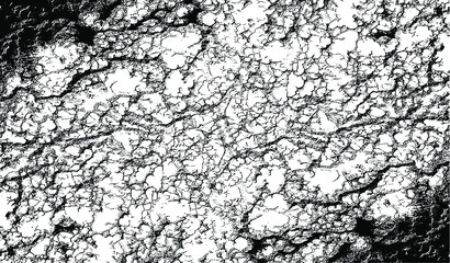 Poster - Monochrome texture composed of irregular graphic elements. Distressed uneven grunge background. Abstract vector illustration. Overlay for interesting effect and depth. Isolated on white background.