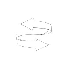 Fototapete - abstract sign arrow .Continuous line drawing . Illustration icon vector