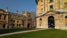 The Radcliffe Camera, Oxford . Wide View. Pan Left To Brasenose College
