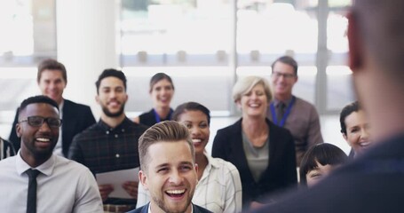 Aufkleber - Theres always something new to learn from the industry experts. 4k footage of a group of businesspeople attending a conference.