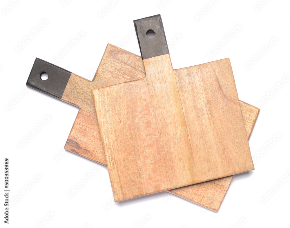 New cutting boards on white background