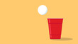 Beer cup cartoon vector. symbol. logo design. ping pong ball. game.