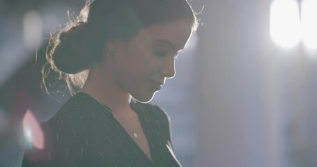 Poster - Theres no one way to do business. 4k video footage of an attractive young businesswoman sending a text while standing in her office building.
