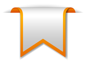 Wall Mural - Orange banner design on white background