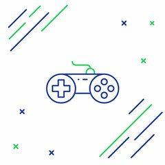 Poster - Line Gamepad icon isolated on white background. Game controller. Colorful outline concept. Vector