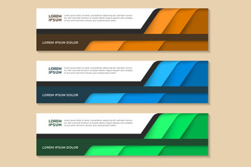 Poster - collection of Vector abstract banner design white web template. banners with diagonal elements. Universal design for advertising business, travel, food and other. space for text
