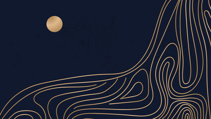 Wallpaper Contour Lines Abstract background night moon