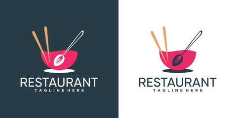 Wall Mural - Food resto logo design for business or personal with creative element