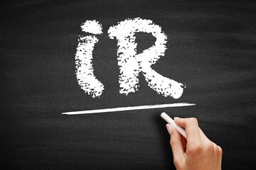 Poster - ir interest rate - amount of interest due per period, as a proportion of the amount lent, deposited,