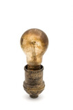 Fototapeta Do pokoju - Old Dusty ceiling light bulb in Rural socket