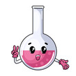 Scientific laboratory cartoon volumetric flask design