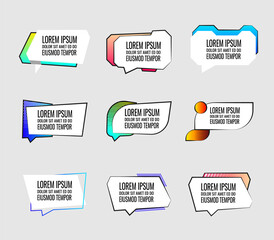 Poster - Vector colored speech bubbles for quotes and text banner