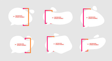 Poster - Set of vector colored speech bubbles with outline.