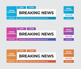 Poster - Set of modern vector lower third screen for titles and captions.