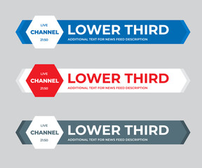 Poster - Set of modern vector lower third screen for headers, for name, channel, title plate.