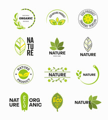 Poster - Vector logos on natural and eco themes.