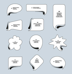 Poster - Set of vector white speech bubbles with gradient.