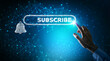 subscribe button for social media symbol. subscribe to the video channel, blog.