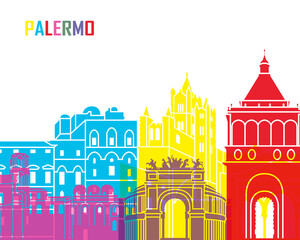 Sticker - Palermo skyline pop