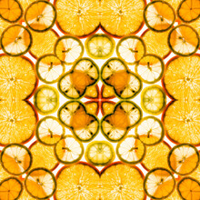 Kaleidoscope, Mandala, Abstract Citrus Pattern, Selective Focus