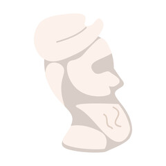 Poster - Bearded man head sculpture semi flat color vector object. Workshop. Sculpture classes visit. Full sized item on white. Simple cartoon style illustration for web graphic design and animation