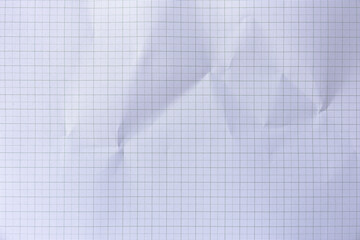 Wall Mural - Square crumpled square graph paper on the background.