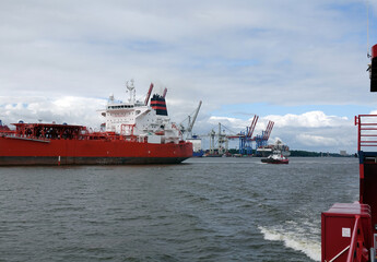 Poster - Containerschiff in Hamburg