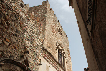 Sticker - medieval palace (corvaja) in taormina in sicily (italy) 