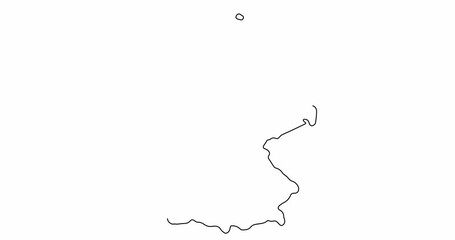 Poster - Borders drawing outline map of Germany, geographic borders of the country deutschland, deutsch land