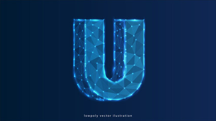 Poster - alphabet u alphabet letter u. design of an uppercase and lowercase english letters. banner, template