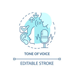 Poster - Tone of voice turquoise concept icon. Non-verbal communication abstract idea thin line illustration. Conveying messages. Isolated outline drawing. Editable stroke. Arial, Myriad Pro-Bold fonts used