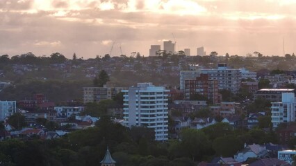 Wall Mural - Drone flying above Manly Beach, Sydney Australia