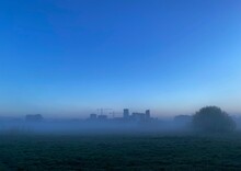Foggy Morning In A Dutch Polder Near Den Bosch