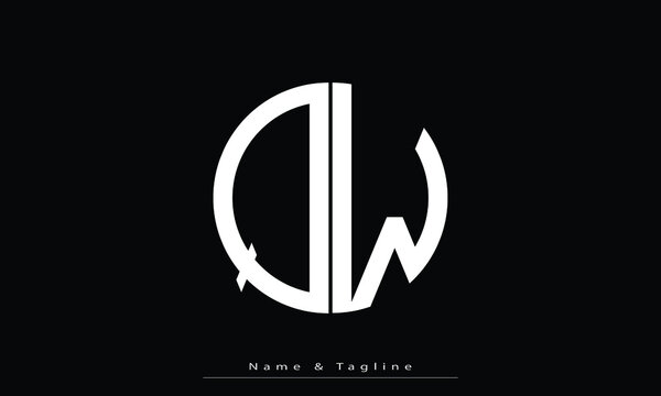 Alphabet letters Initials Monogram logo QW , WQ