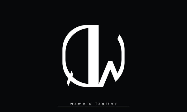 Alphabet letters Initials Monogram logo QW , WQ