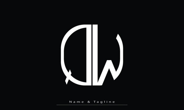 Alphabet letters Initials Monogram logo QW , WQ